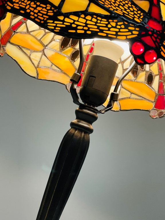 Tiffany tafellamp Ø30cm Beige Dragonfly