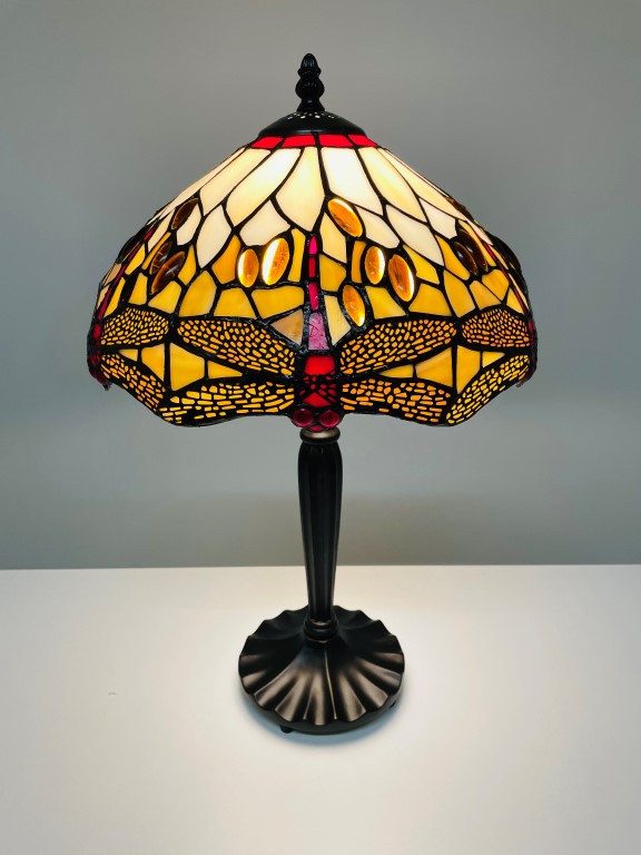 Tiffany tafellamp Ø30cm Beige Dragonfly