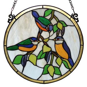 Tiffany glaspaneel Birds