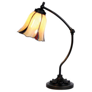 Tiffany bureaulamp Corolla – verstelbare bureaulamp met bloemkap