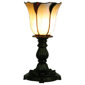 Tiffany tafellamp Corolla Uplight – handgemaakt glas-in-lood