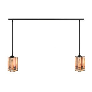 Tiffany hanglamp Tuschinski Triangle – 2-lichts balklamp – Amsterdamse School