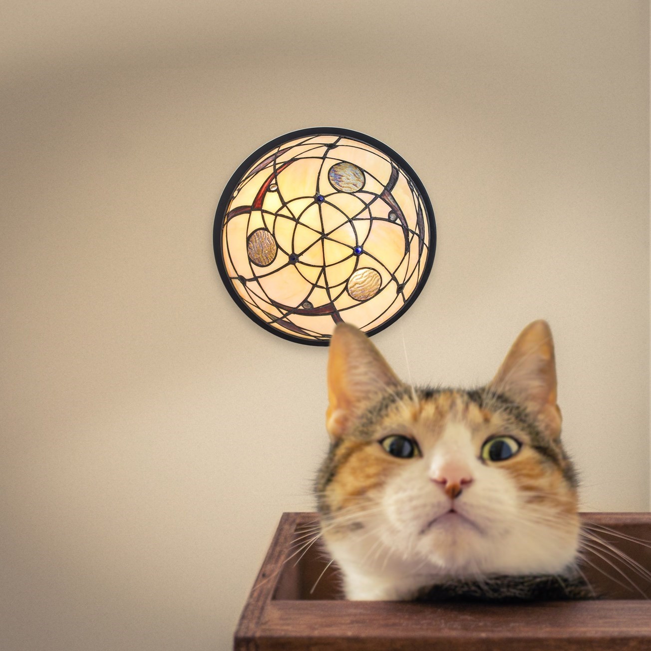 Tiffany wandlamp Starry Night – sterrenhemel design – 2-lichts - Afbeelding 2