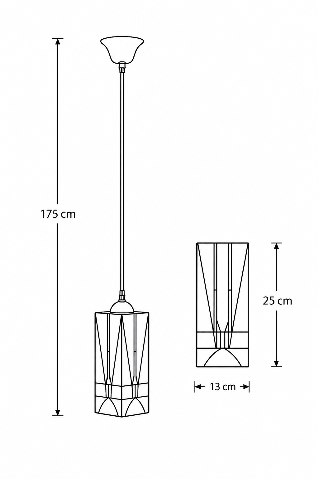 Tiffany hanglamp Tuschinski Triangle – linnen snoer – Amsterdamse School - Afbeelding 4