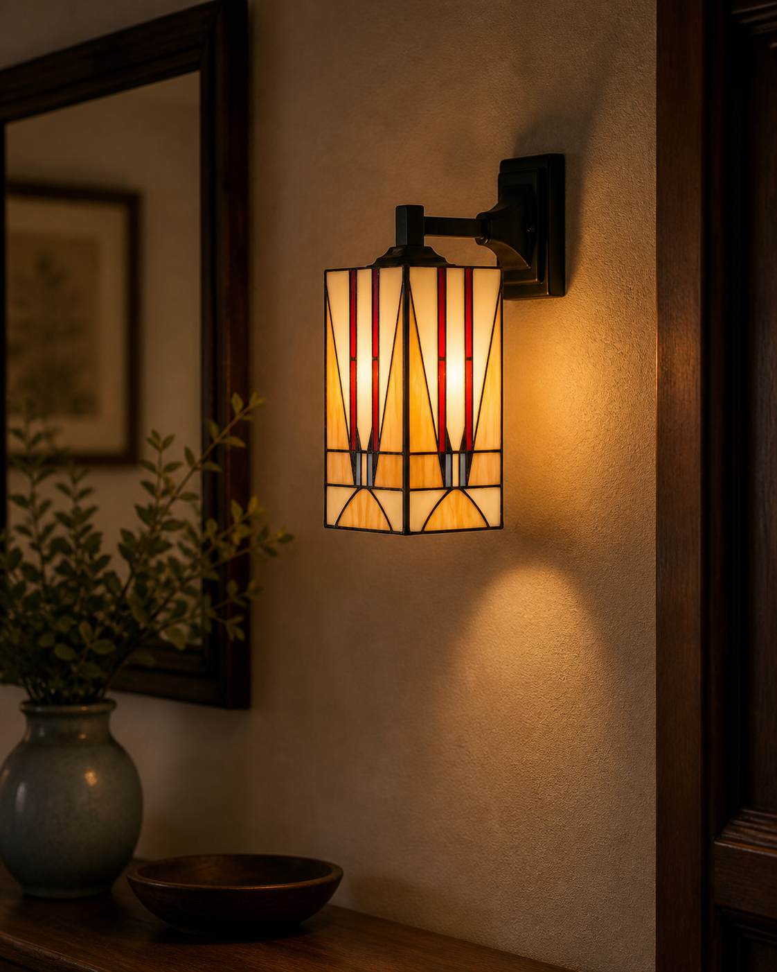 Tiffany Wandlamp Tuschinski Triangle Quadrat - Afbeelding 2