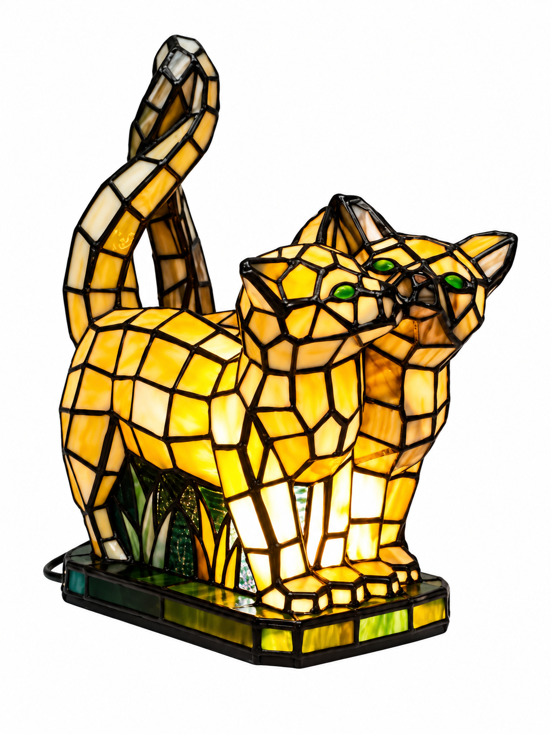Tiffany dieren Cats – kattenlamp van handgemaakt glas-in-lood