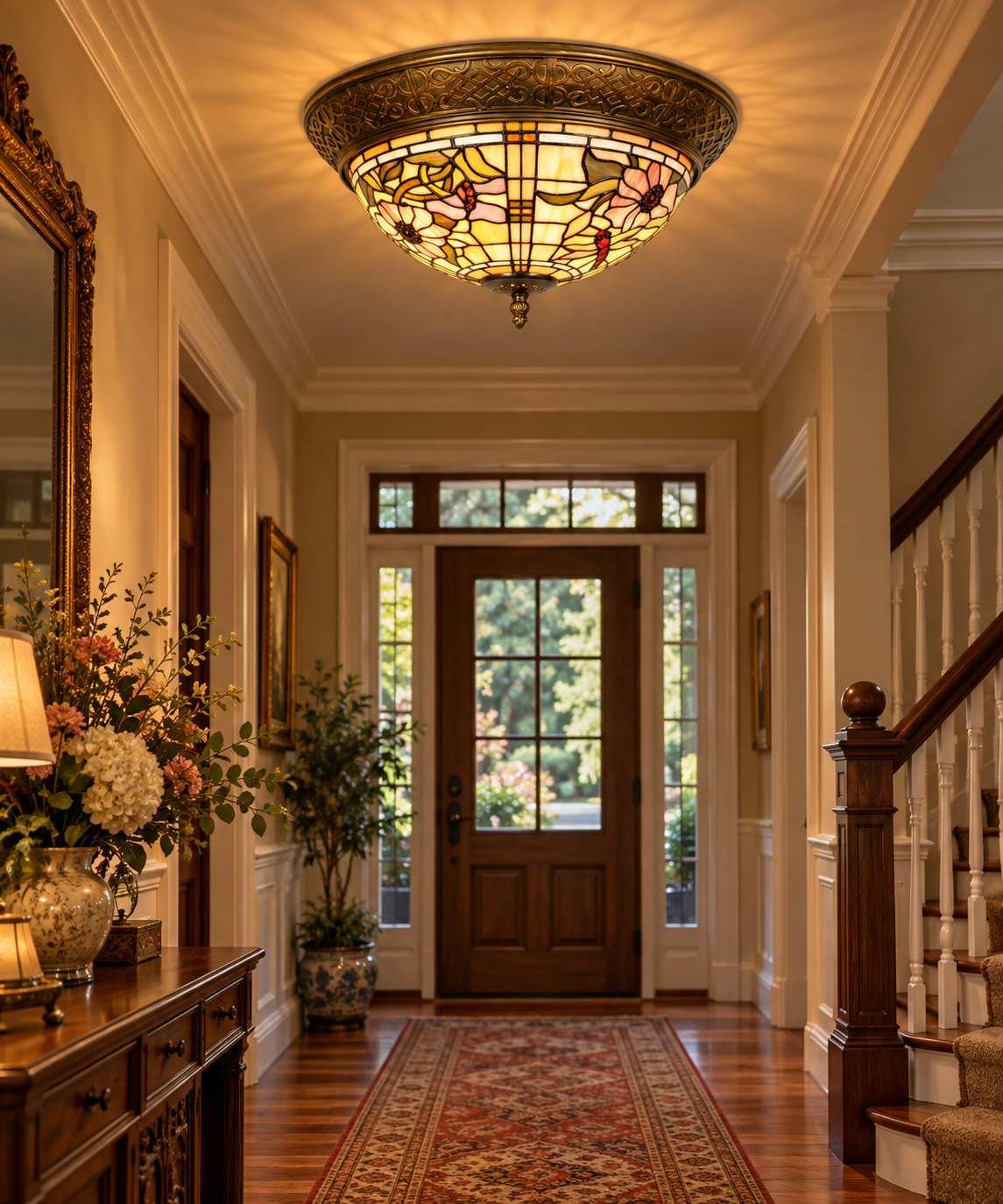 Tiffany plafondlamp Alabama Rand - Afbeelding 2