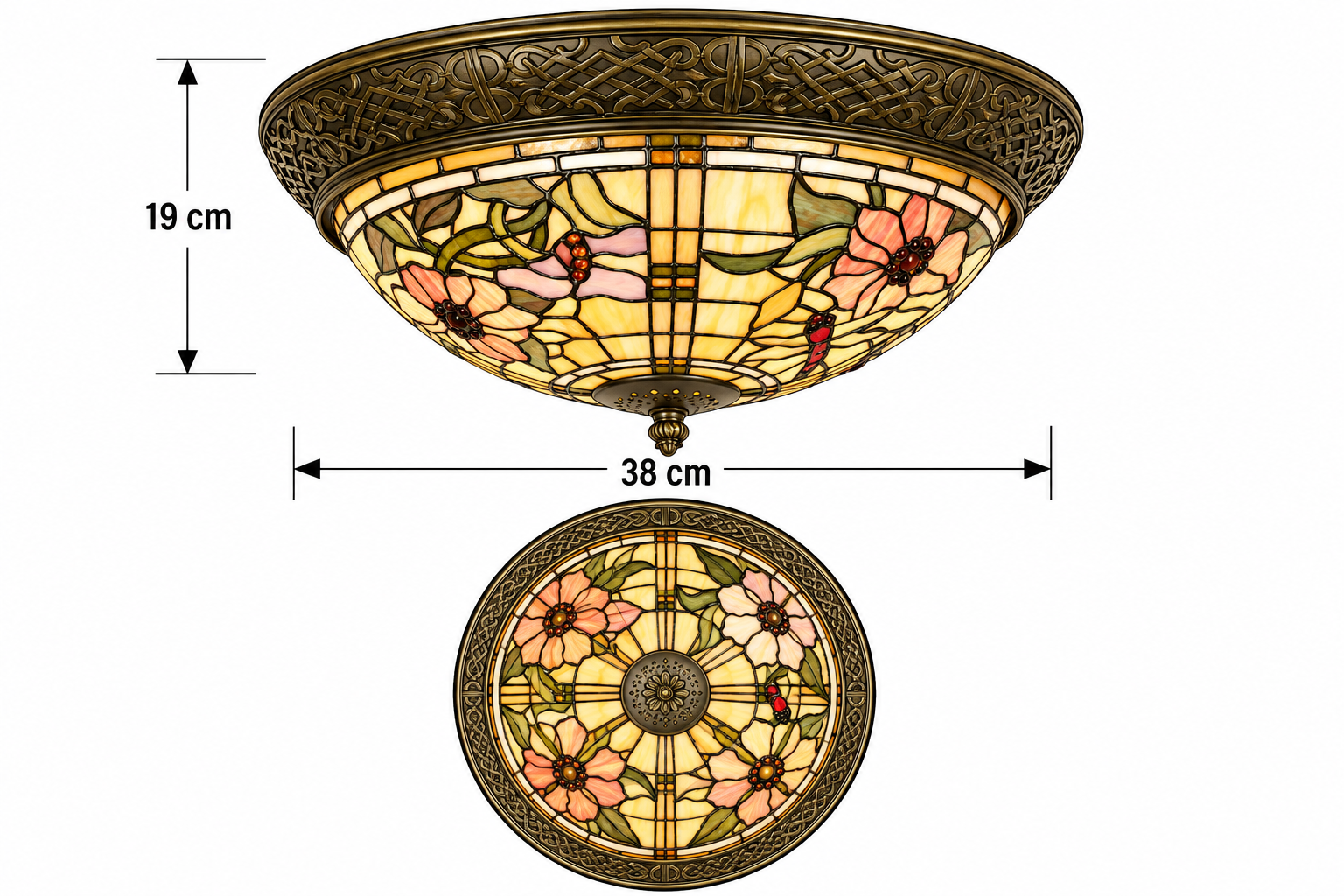 Tiffany plafondlamp Alabama Rand - Afbeelding 5