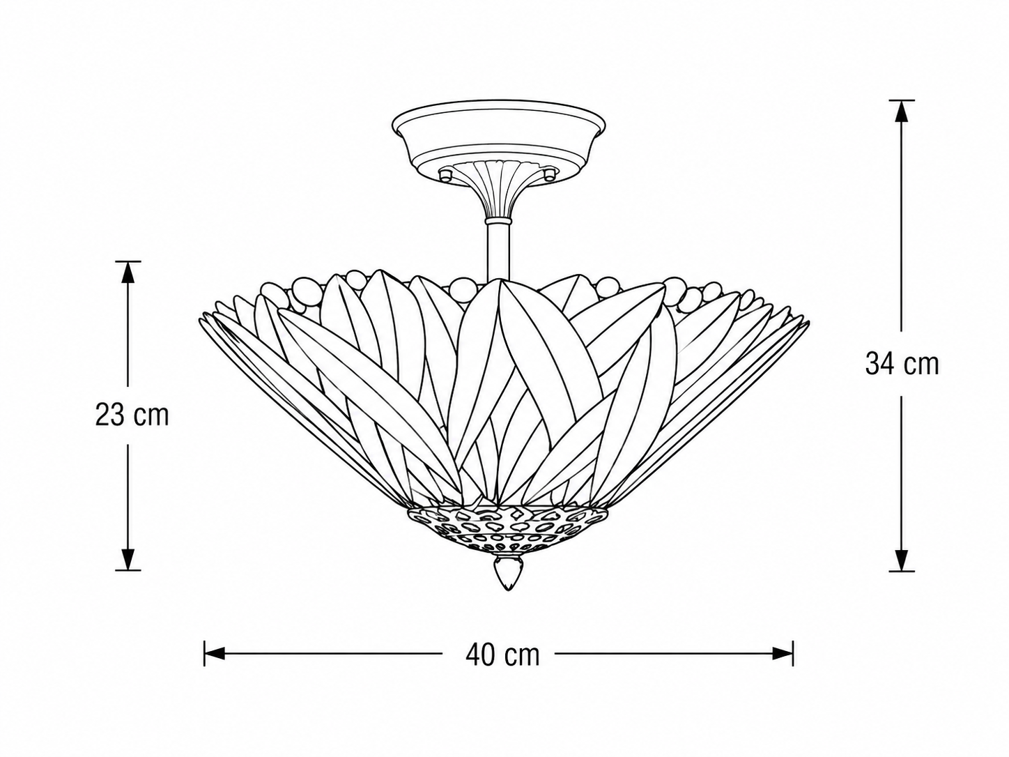 Tiffany plafondlamp Andorra 40/ Flow - Afbeelding 7