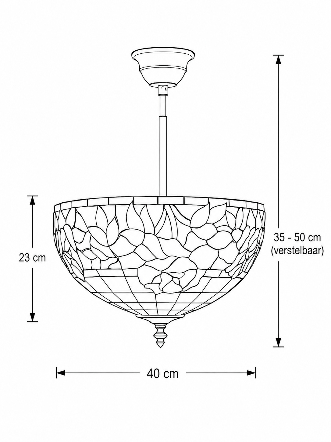 Tiffany plafondlamp Austria 40 - C2 - Afbeelding 8