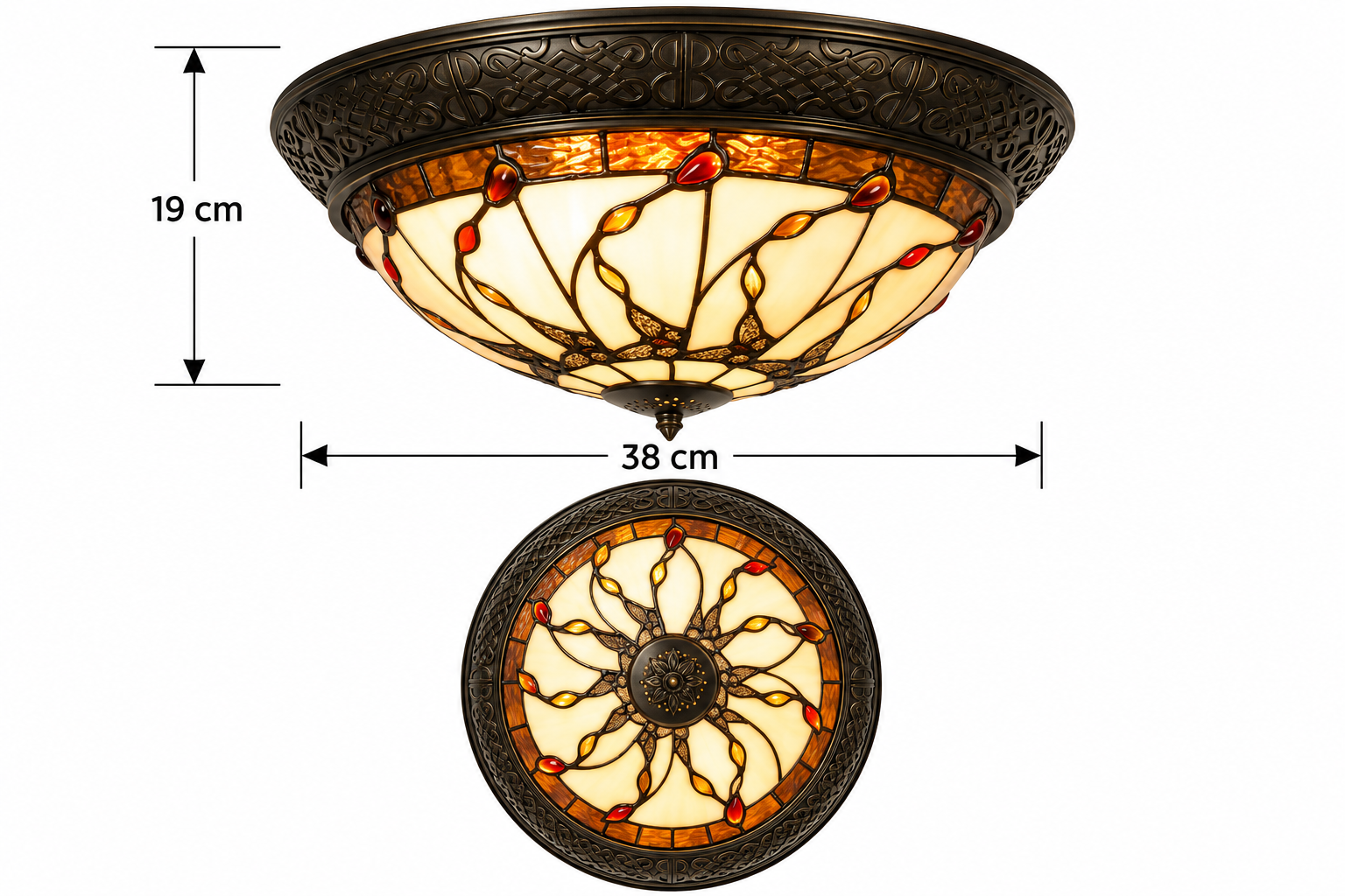 Tiffany plafondlamp Butterfly Rand - Afbeelding 4