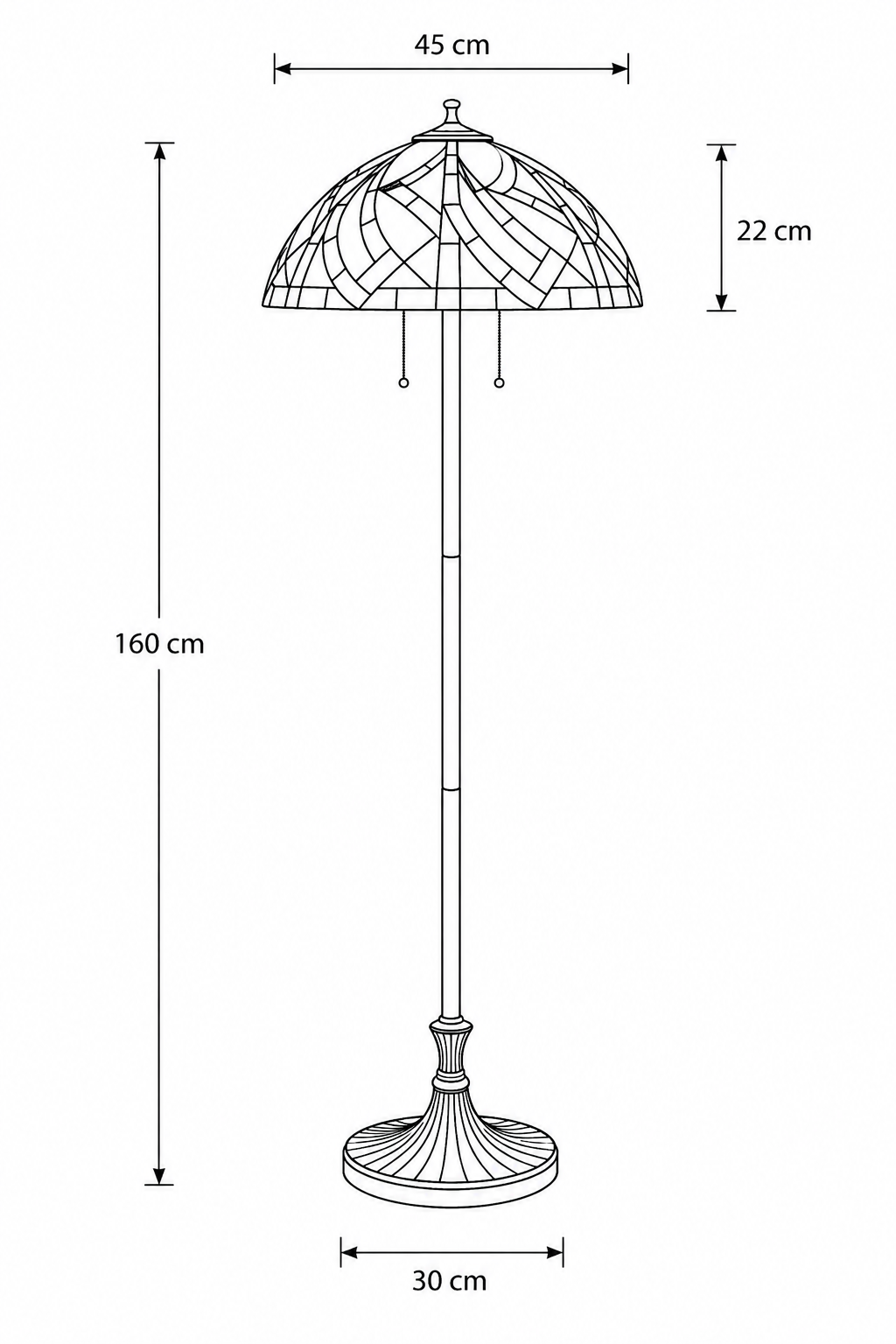 Tiffany vloerlamp Willow – 3-lichts – groen/bruin natuurmotief - Afbeelding 4