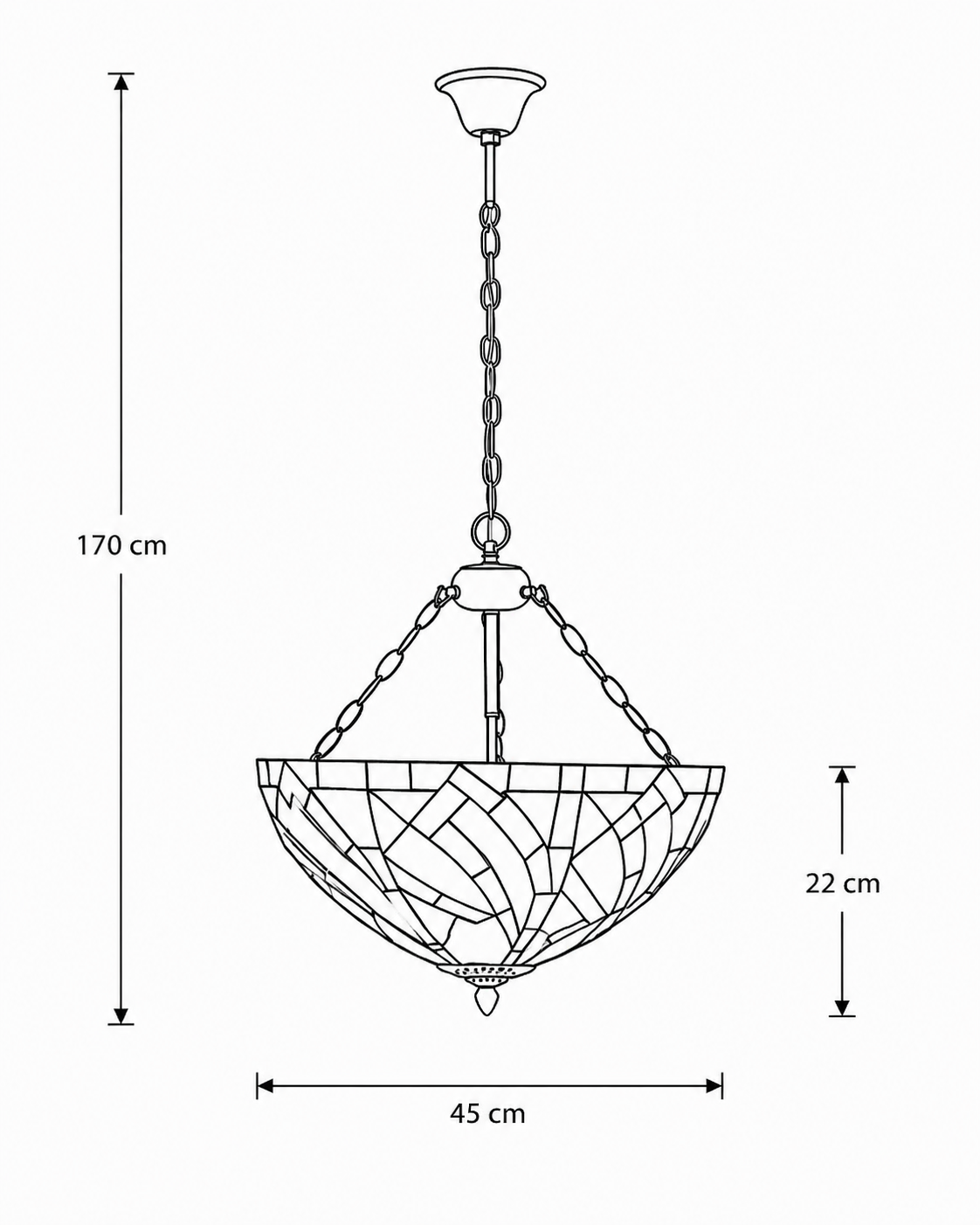 Tiffany hanglamp Willow uplighter – 3-lichts - Afbeelding 5