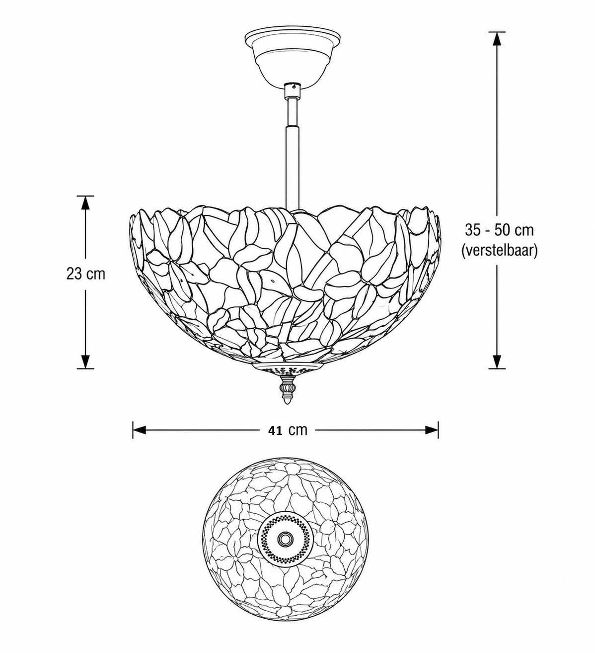 Tiffany plafondlamp Monaco - C2 - Afbeelding 10