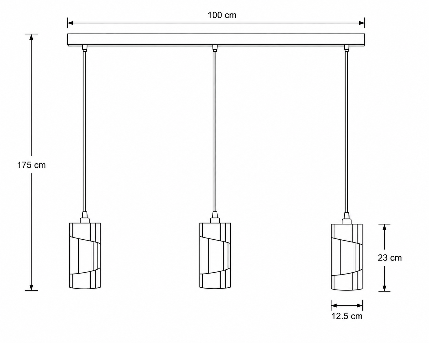 3 x Tiffany Roundabout Small aan plafondbalk – geometrisch design – 3-lichts - Afbeelding 3