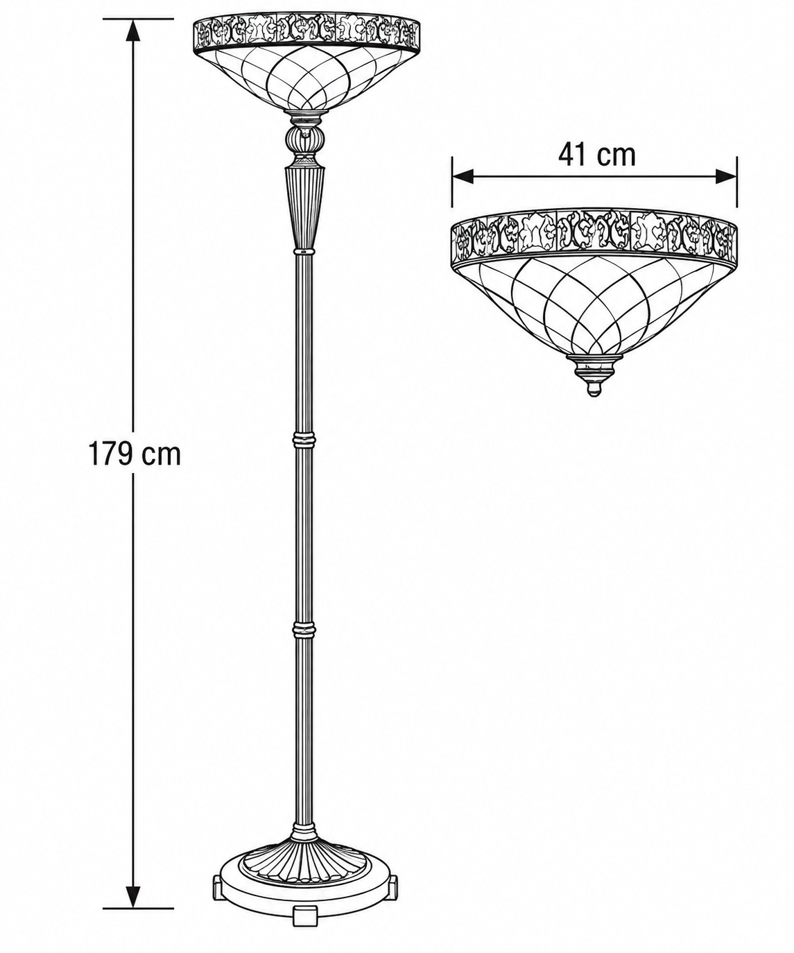 Tiffany vloerlamp Yesterday Uplight – 179 cm - Afbeelding 4