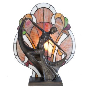 Tiffany tafellamp Madonna – Art Deco lamp met sierlijke danseres 44 cm