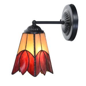 Tiffany wandlamp zwart met Fleur de Vanneau "Kievitsbloem"