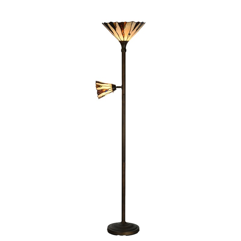 Tiffany vloerlamp Halden β uplight met leeslamp β 178 cm