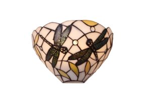 Tiffany wandlamp Dragonfly – libelle crème | 2-lichts Pedrera