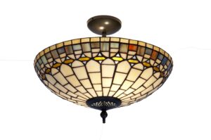 Tiffany plafondlamp Quartz 40 cm – glas-in-lood plafondlamp