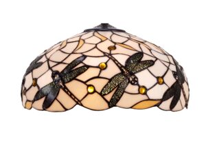 Tiffany lampenkap Dragonfly Pedrera 45 cm – libelle crème