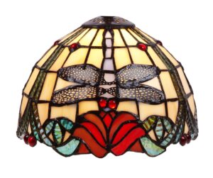 Tiffany lampenkap Dragonfly Rosas 20 cm – libelle rozenmotief