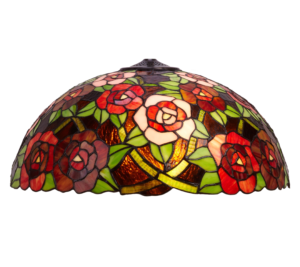 Tiffany lampenkap New York 45 cm – rozenmotief glas-in-lood
