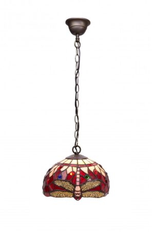 Tiffany hanglamp Dragonfly Belle Rouge 20 cm – libelle rood