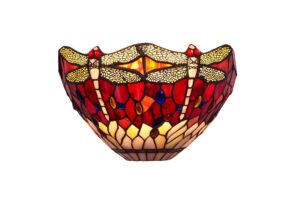 Tiffany wandlamp Dragonfly – libelle rood | 2-lichts Belle Rouge
