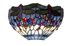 Tiffany wandlamp Dragonfly – libelle blauw | 2-lichts Belle Epoque