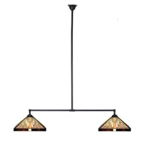Tiffany T-lamp Rising Sun – 2-lichts – geometrisch design