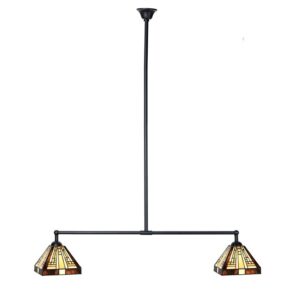 Tiffany T-lamp Rising Sun Small – 2-lichts – geometrisch design