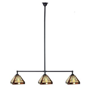 Tiffany T-lamp Rising Sun Small – 3-lichts – geometrisch design
