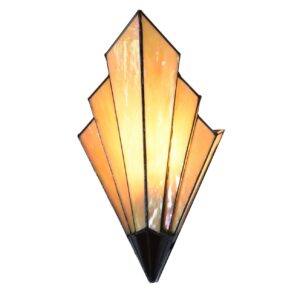 Tiffany wandlamp French Art Deco Amber – waaiervorm – 39 cm